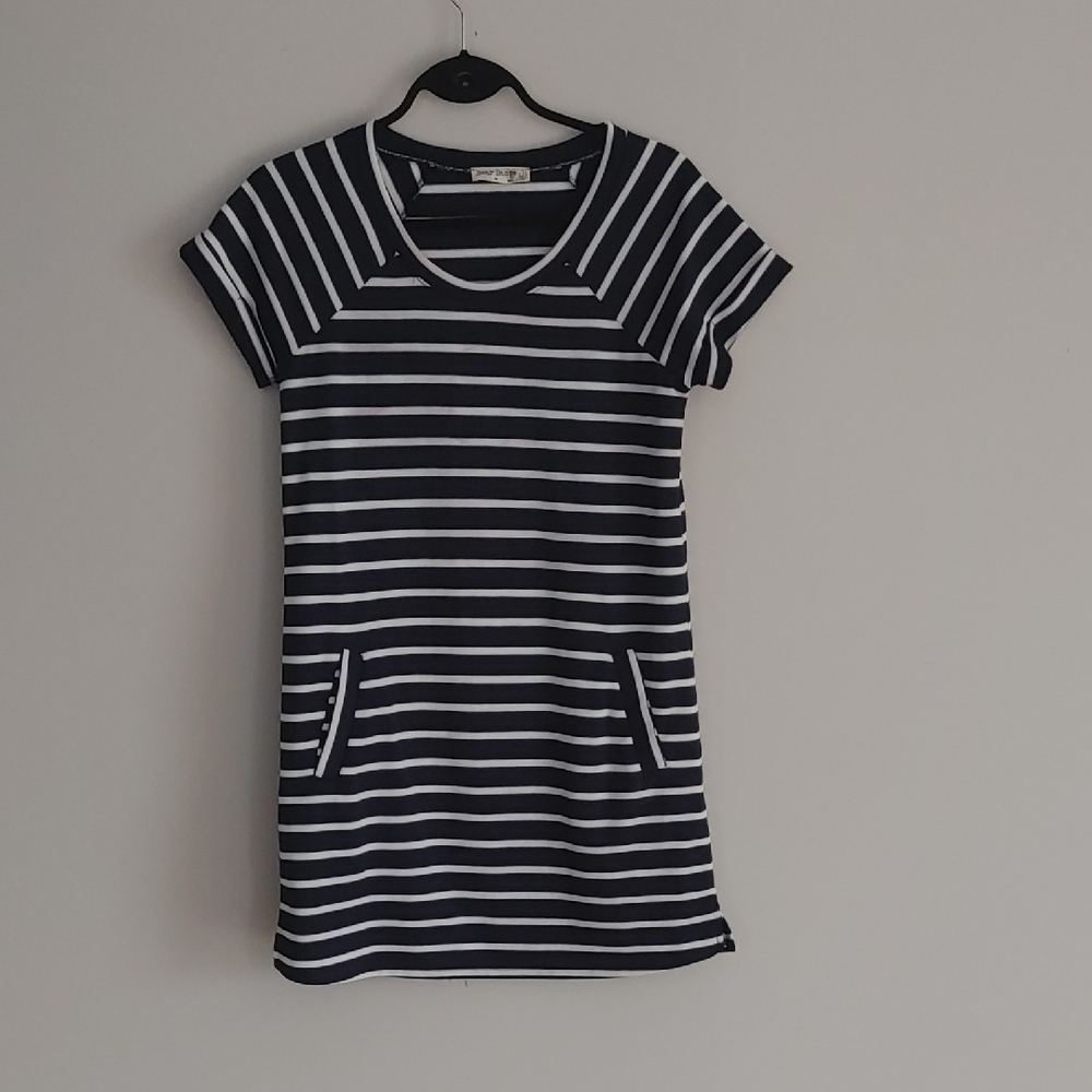 Bear Dance Navy and White Striped Pocket Dress Cover-up S